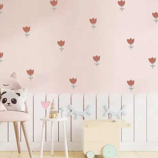Boho Flower Wall Stickers for Girls Bedroom Nursery and Living Room Decor