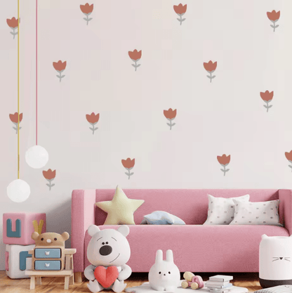 Boho Flower Wall Stickers for Girls Bedroom Nursery and Living Room Decor
