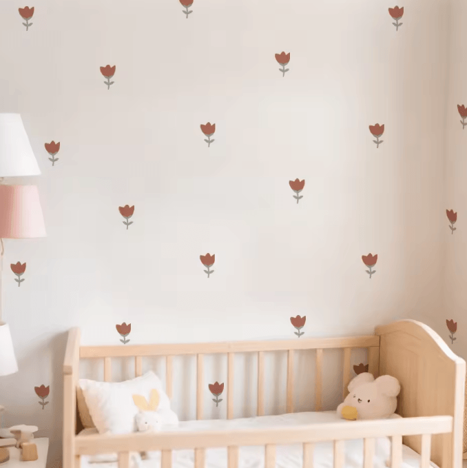 Boho Flower Wall Stickers for Girls Bedroom Nursery and Living Room Decor