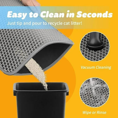 Double-Layer Honeycomb Cat Litter Mat