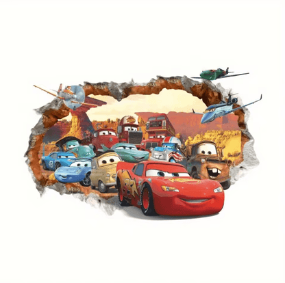 Disney Cars Lightning McQueen 3D Wall Stickers for Kids Bedroom and Playroom Decor