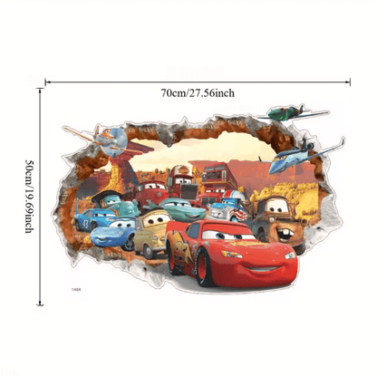 Disney Cars Lightning McQueen 3D Wall Stickers for Kids Bedroom and Playroom Decor