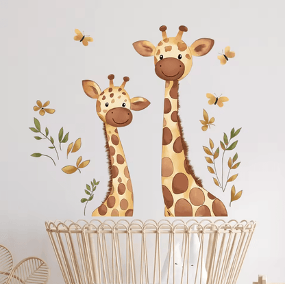 Two Giraffe Wall Stickers for Kids Bedroom Nursery and Daycare Decor