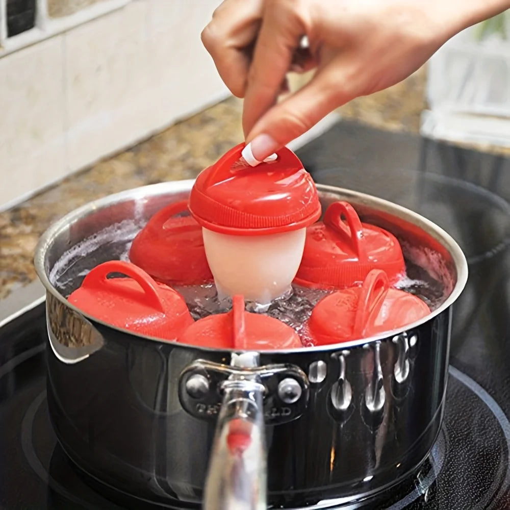 Silicone Egg Poacher Cups Set Easy Poached & Hard Boiled Egg Cooker