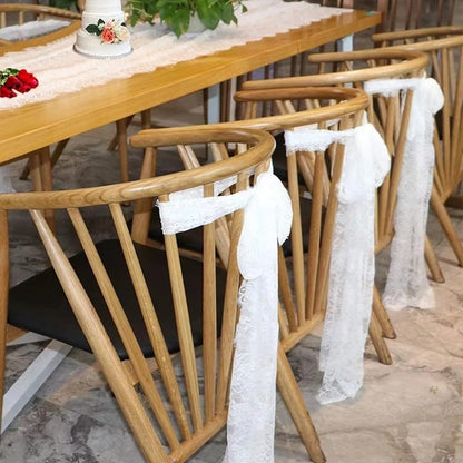 Rustic Lace Table Runner with Rose Embroidery for Wedding & Party Decor