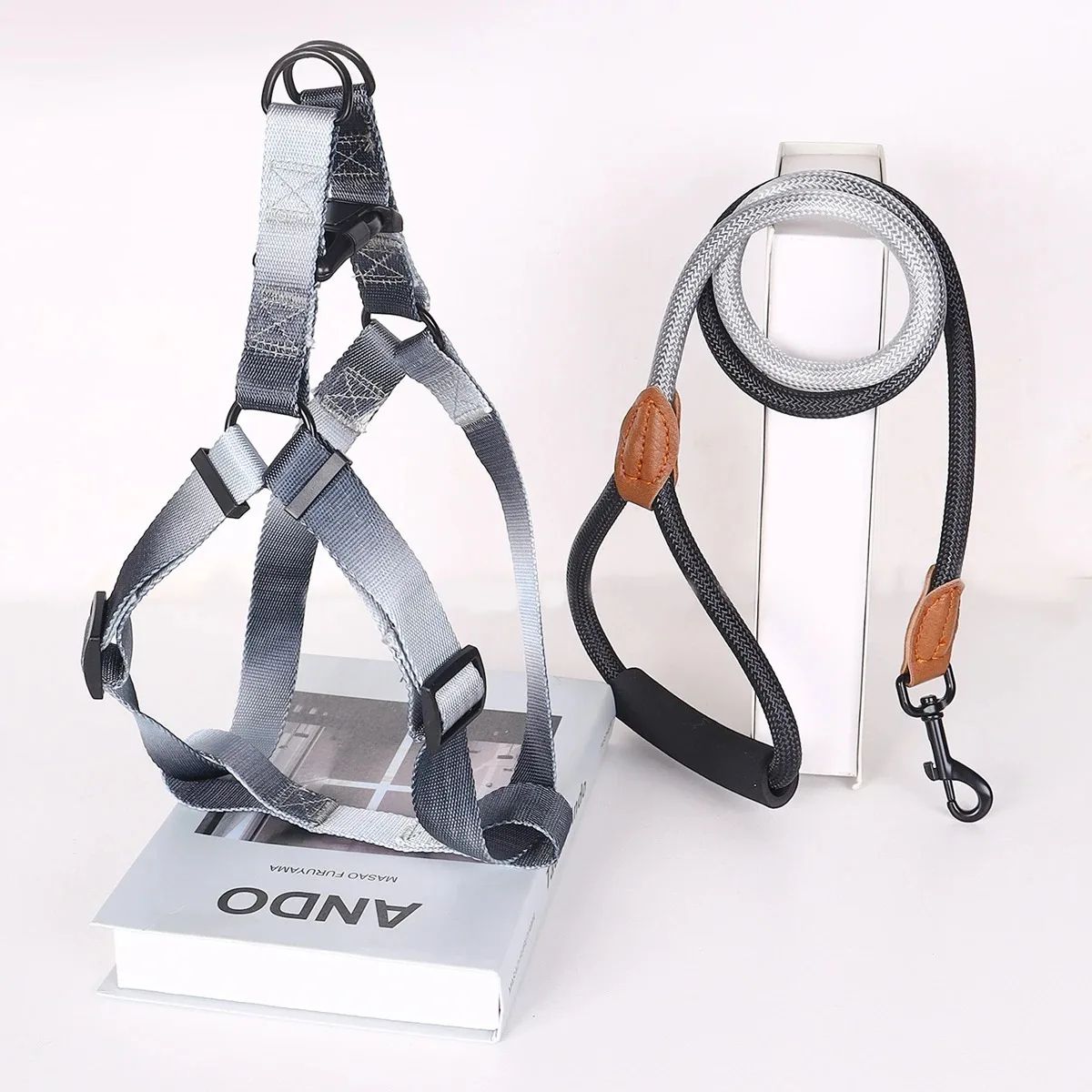 Soft Adjustable Small Dog Harness and Leash Set