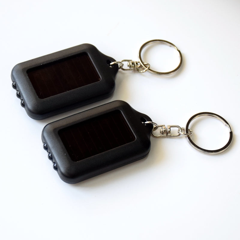 Solar Keychain Flashlight LED Mini Emergency Torch for Camping and Everyday Carry