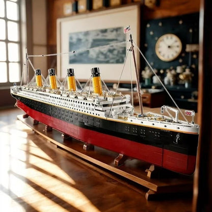 9090Pcs Large Cruise Ship Building Block Set Desktop Display Creative Gift