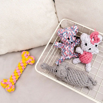Bite Resistant Rope Knot Ball Dog Toy For Teeth Cleaning