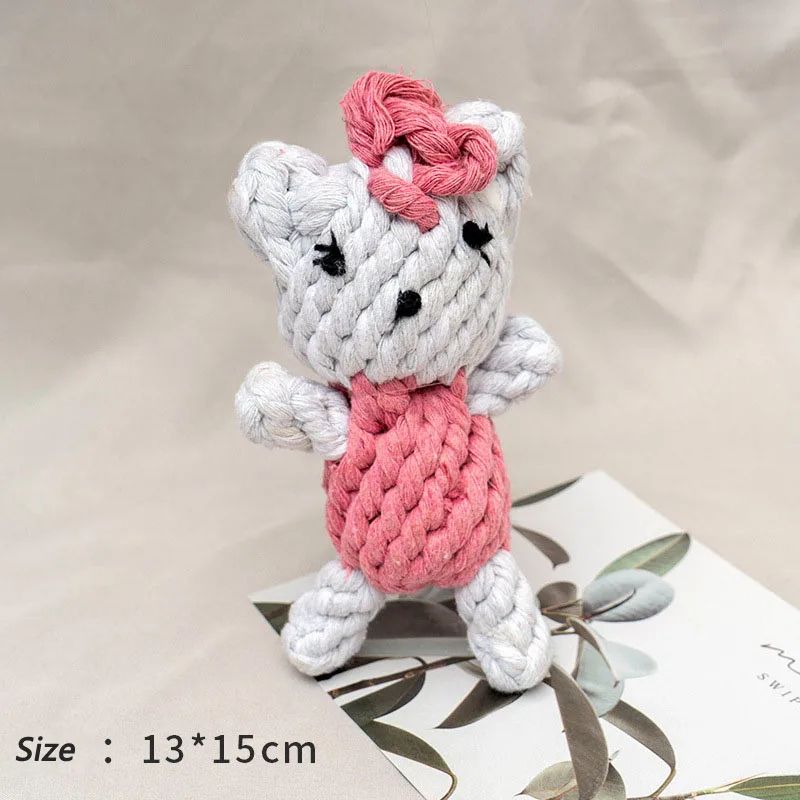 Bite Resistant Rope Knot Ball Dog Toy For Teeth Cleaning