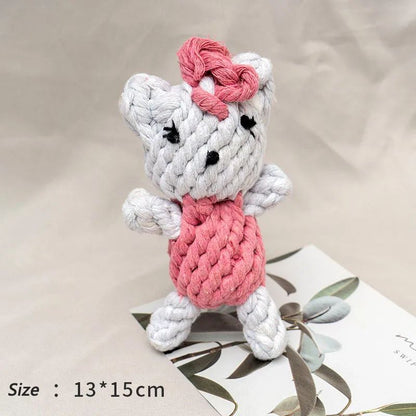 Bite Resistant Rope Knot Ball Dog Toy For Teeth Cleaning