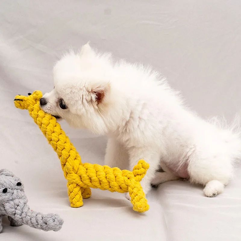 Bite Resistant Rope Knot Ball Dog Toy For Teeth Cleaning