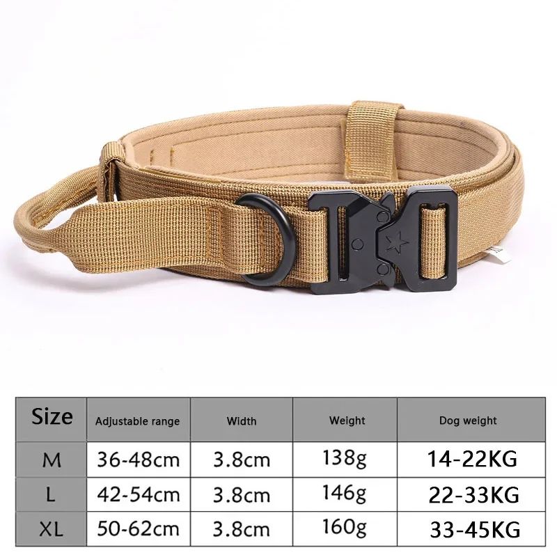 Adjustable Tactical Dog Collar And Training Leash Set