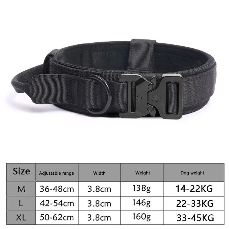 Adjustable Tactical Dog Collar And Training Leash Set