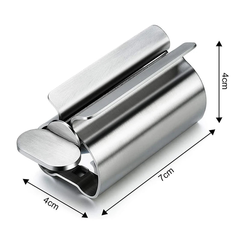 Stainless Steel Toothpaste Dispenser & Bathroom Organizer Rack Set