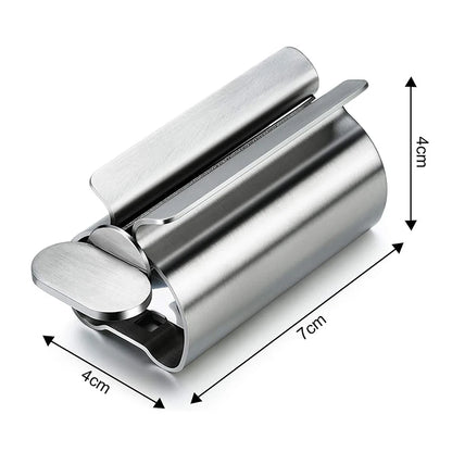 Stainless Steel Toothpaste Dispenser & Bathroom Organizer Rack Set