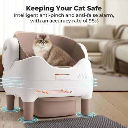 Open-Top Smart Automatic Self-Cleaning Cat Litter Box