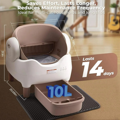 Open-Top Smart Automatic Self-Cleaning Cat Litter Box