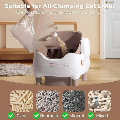 Open-Top Smart Automatic Self-Cleaning Cat Litter Box