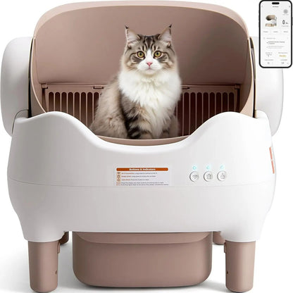 Open-Top Smart Automatic Self-Cleaning Cat Litter Box