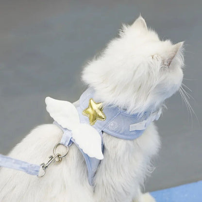 Angel Wings Pet Harness with Leash Set for Cats & Small Dogs