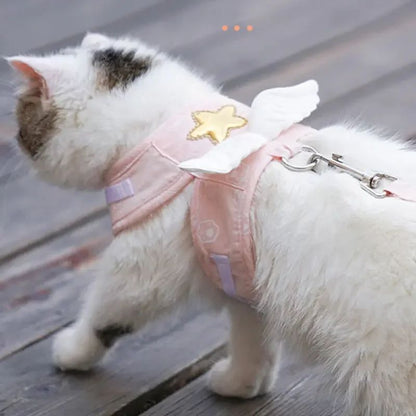 Angel Wings Pet Harness with Leash Set for Cats & Small Dogs