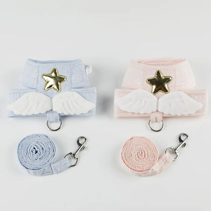 Angel Wings Pet Harness with Leash Set for Cats & Small Dogs