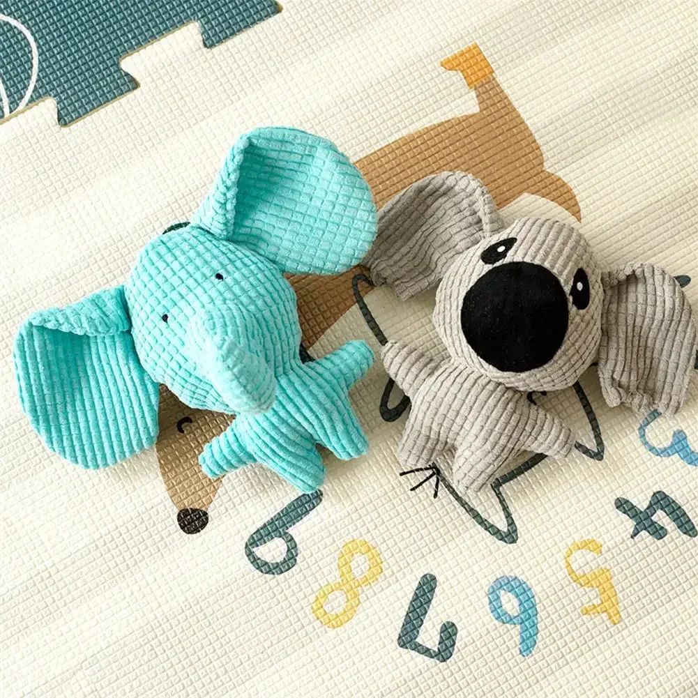 Corduroy Dog Toy with Squeaker for Puppies and Small Dogs