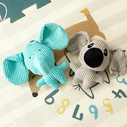 Corduroy Dog Toy with Squeaker for Puppies and Small Dogs