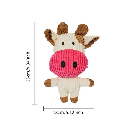 Corduroy Dog Toy with Squeaker for Puppies and Small Dogs