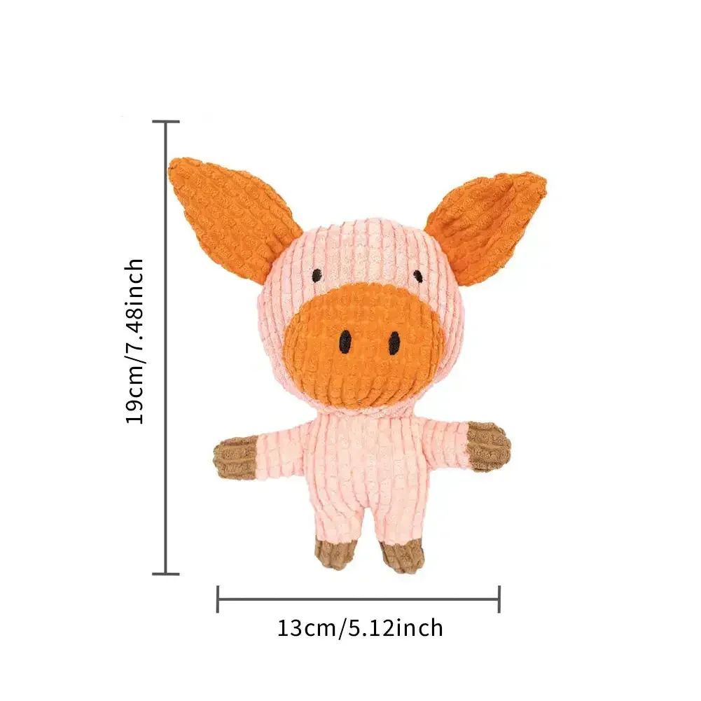 Corduroy Dog Toy with Squeaker for Puppies and Small Dogs