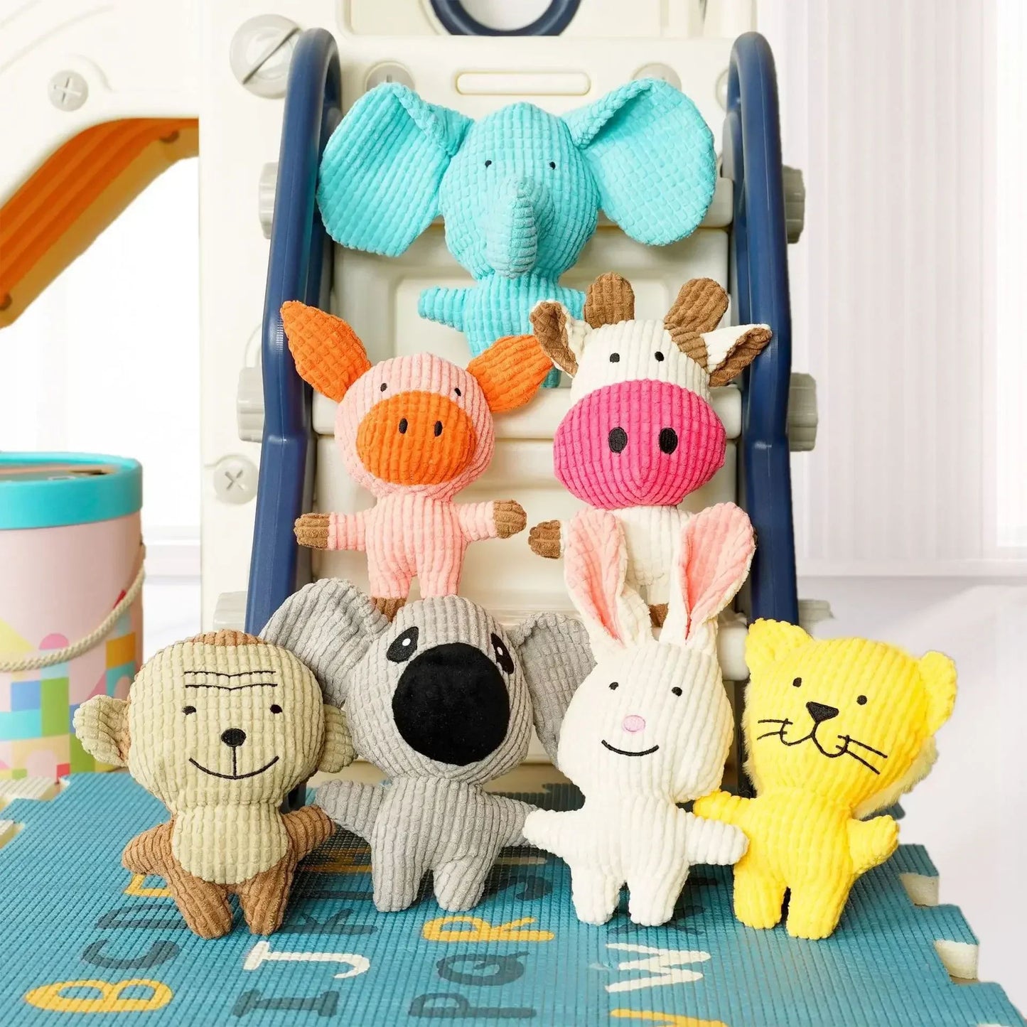 Cozy Chew Squeaky Dog Toy for Puppy Teething and Boredom Relief