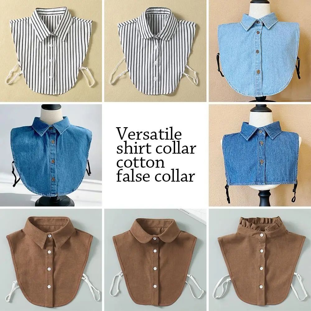 Women's Vintage Detachable Fake Collar Blouse – Adjustable Lapel Shirt Collar Accessory