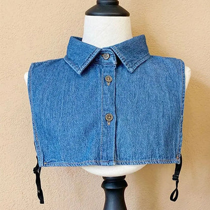 Women's Vintage Detachable Fake Collar Blouse – Adjustable Lapel Shirt Collar Accessory