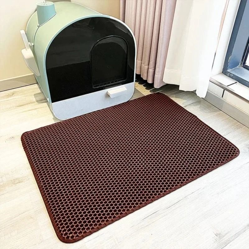 Double Layer Waterproof Cat Litter Mat Non Slip Washable Litter Trap Pad
