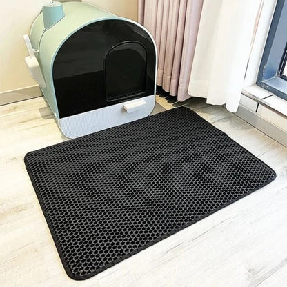 Double Layer Waterproof Cat Litter Mat Non Slip Washable Litter Trap Pad