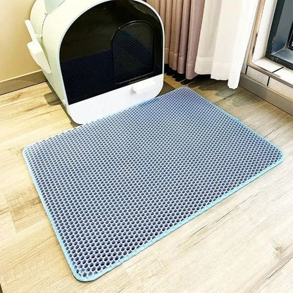 Double Layer Waterproof Cat Litter Mat Non Slip Washable Litter Trap Pad