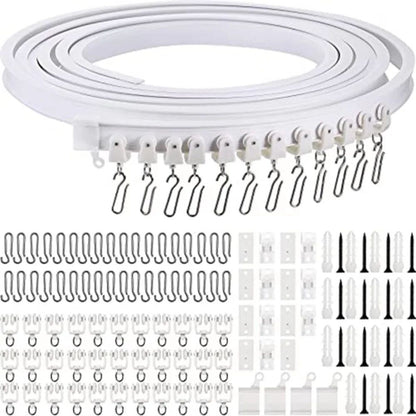 FlexiGlide Bendable Nano Silent Curtain Track – Adjustable Modern Ceiling Rail System