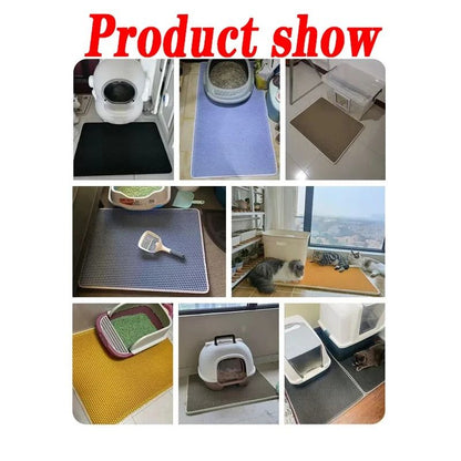 Foldable Double Layer Cat Litter Mat Waterproof Litter Trapping Pad for Cats
