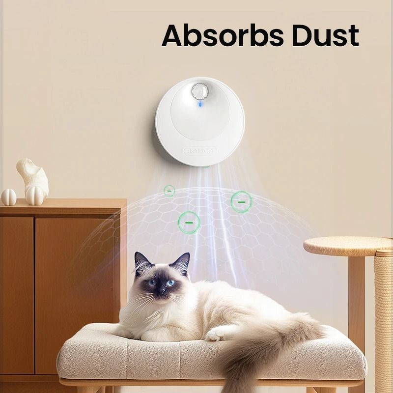 ROJECO Smart Cat Odor Purifier Automatic Litter Box Deodorizer with 4000mAh Battery