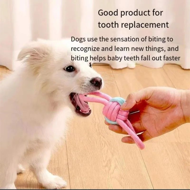Durable Cotton Dog Rope Ball Toy for Chewing and Interactive Play