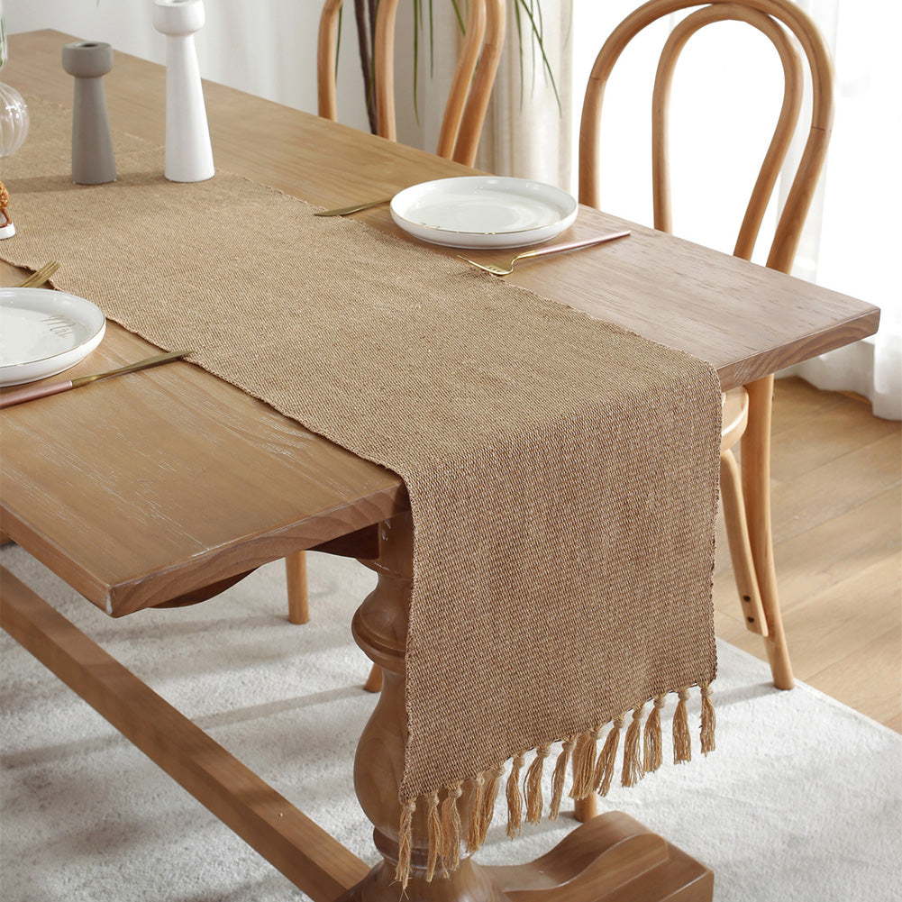 Elegant Cotton Linen Table Runner for Weddings & Home Decor