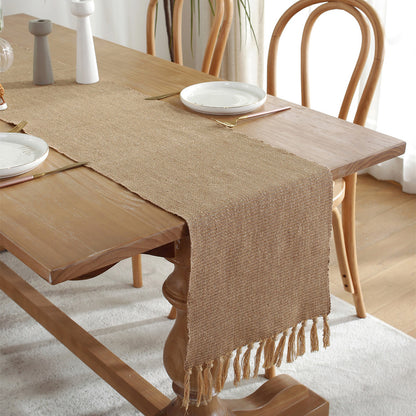 Elegant Cotton Linen Table Runner for Weddings & Home Decor