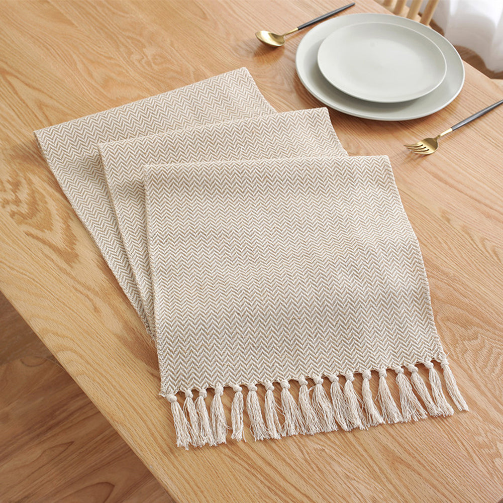 Elegant Cotton Linen Table Runner for Weddings & Home Decor