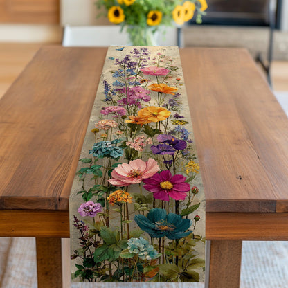 Elegant Floral Table Runner Perfect for Weddings, Spring Decor, & Dining Tables