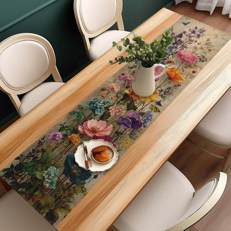 Elegant Floral Table Runner Perfect for Weddings, Spring Decor, & Dining Tables