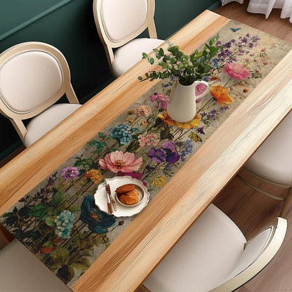 Elegant Floral Table Runner Perfect for Weddings, Spring Decor, & Dining Tables