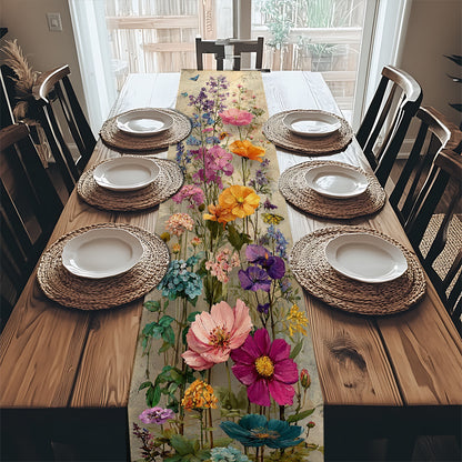 Elegant Floral Table Runner Perfect for Weddings, Spring Decor, & Dining Tables