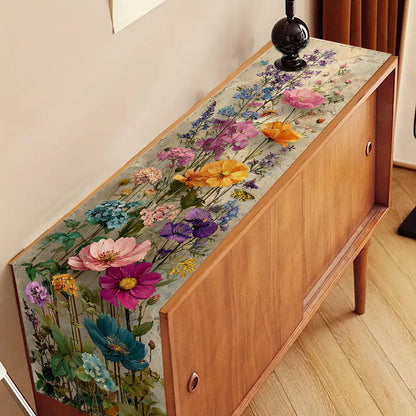 Elegant Floral Table Runner Perfect for Weddings, Spring Decor, & Dining Tables