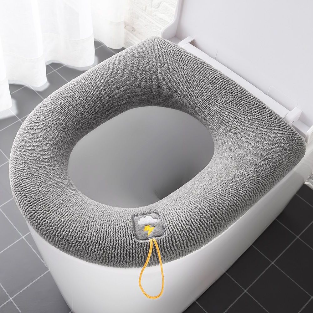 Cozy Pumpkin Pattern Toilet Seat Cover Soft Warm Bathroom Cushion